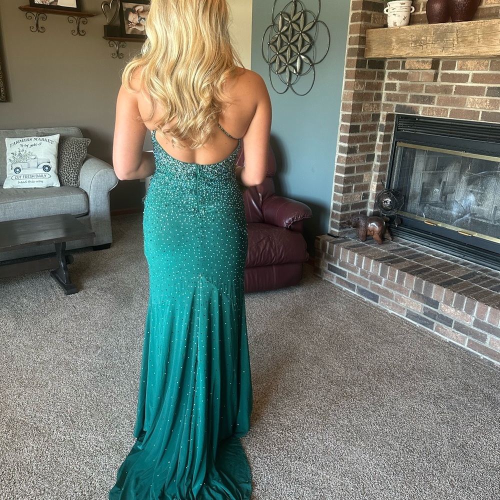 Green Beaded Gown